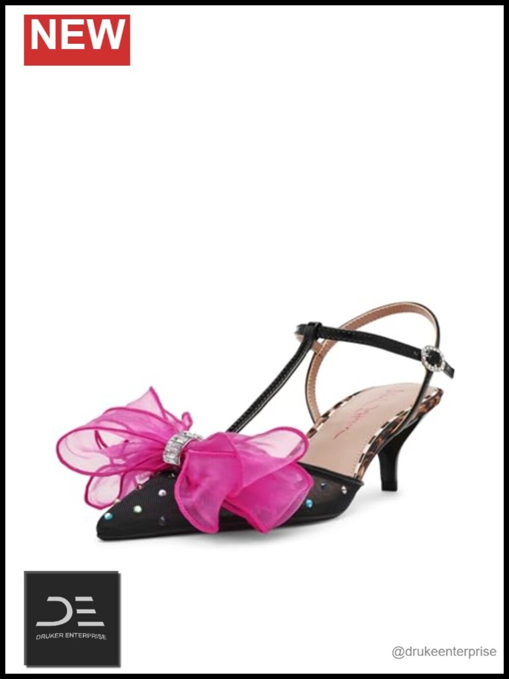 Betsey Johnson Lillyan Rhinestone Kitten Heel Pointed Toe Slingback Pumps